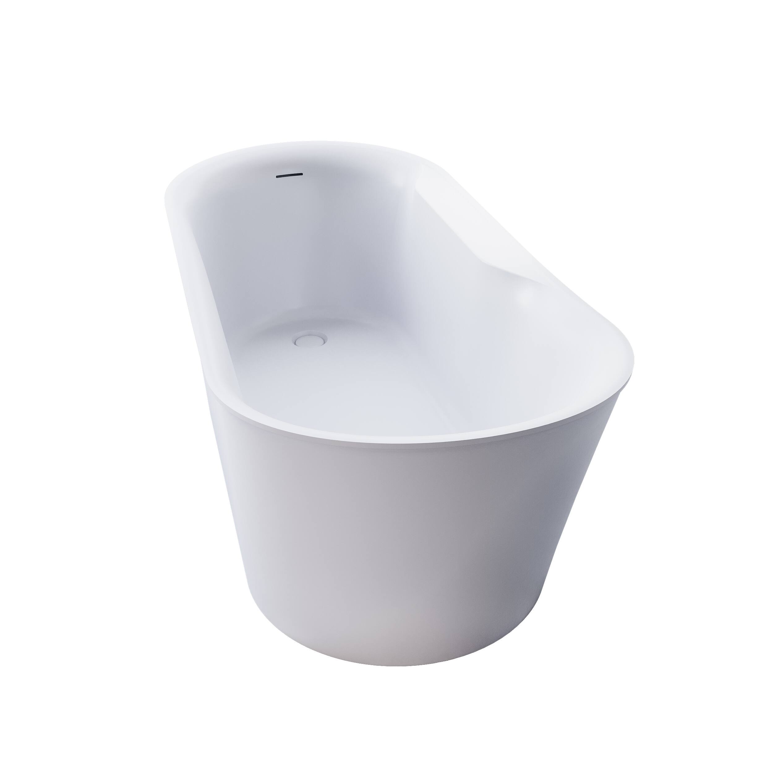 Alt View 10. WELLFOR - Silva 66 in. Acrylic Flat Bottom Double Ended Freestanding Soaking  Bathtub with Drain and Overflow - White.