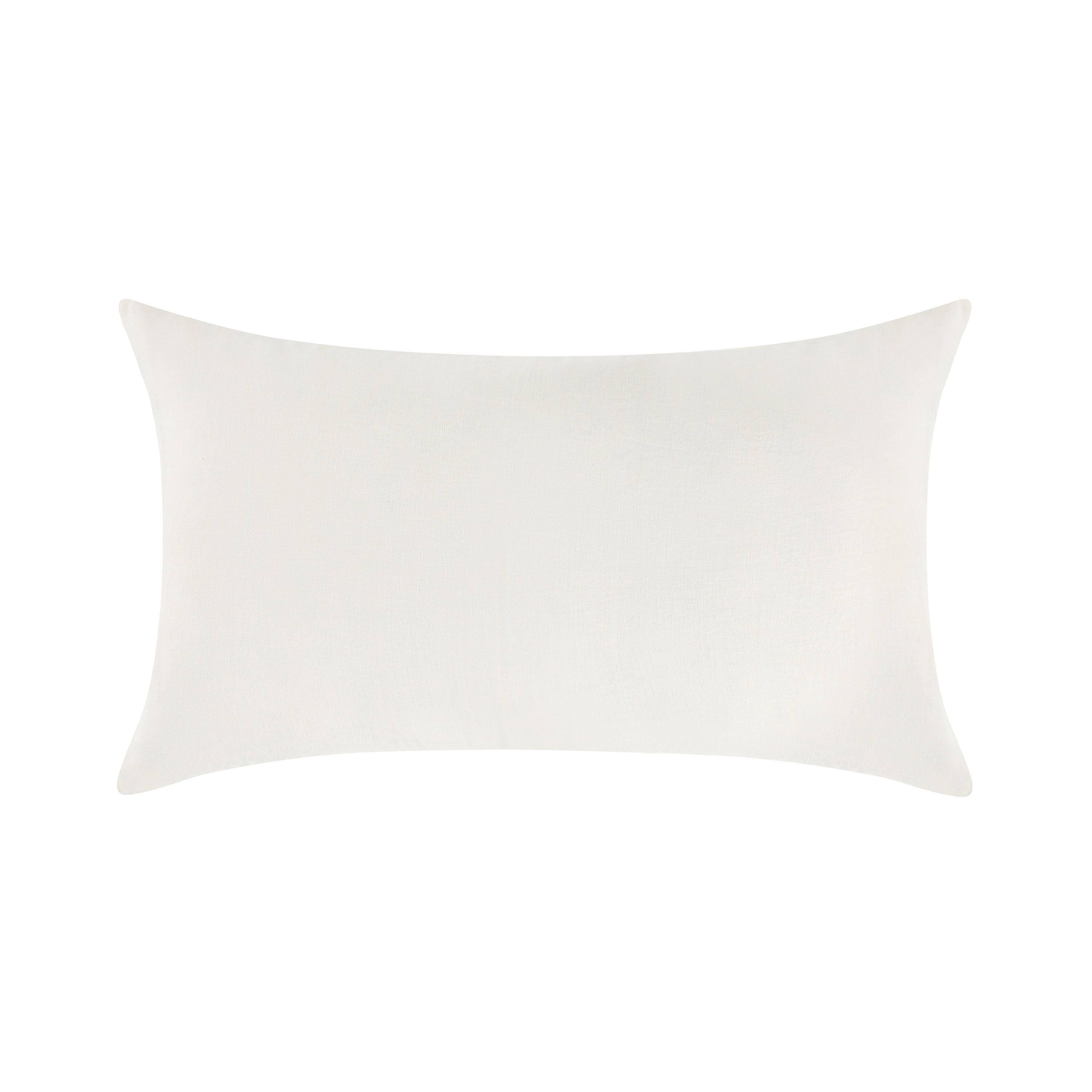 Front. Manhattan Lane - Paula Lumbar King Pillow Sham, Soft  Stone Washed Hemp, 20x36 - Ivory.