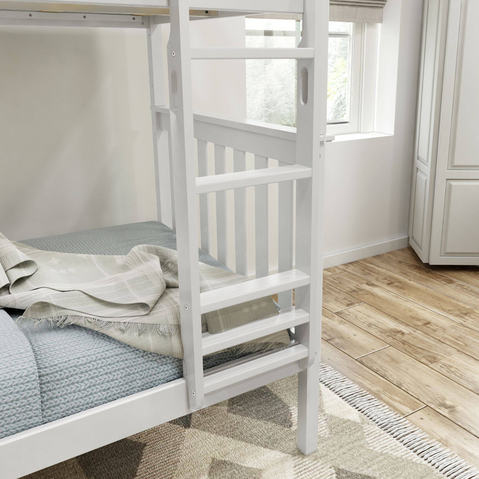 Alt View 3. Plank+Beam - Classic Twin over Twin Bunk Bed, White - White.