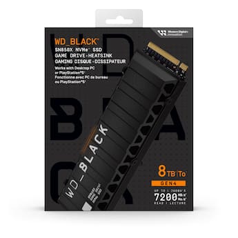 WD BLACK SN850X 8TB Internal SSD PCIe Gen 4 x4 NVMe with Heatsink WD BLACK SN850X 8TB Internal SSD PCIe Gen 4 x4 NVMe with Heatsink