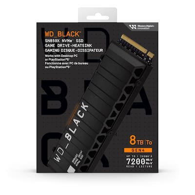 WD BLACK SN850X 8TB Internal SSD PCIe Gen 4 x4 NVMe with WD BLACK SN850X 8TB Internal SSD PCIe Gen 4 x4 NVMe with