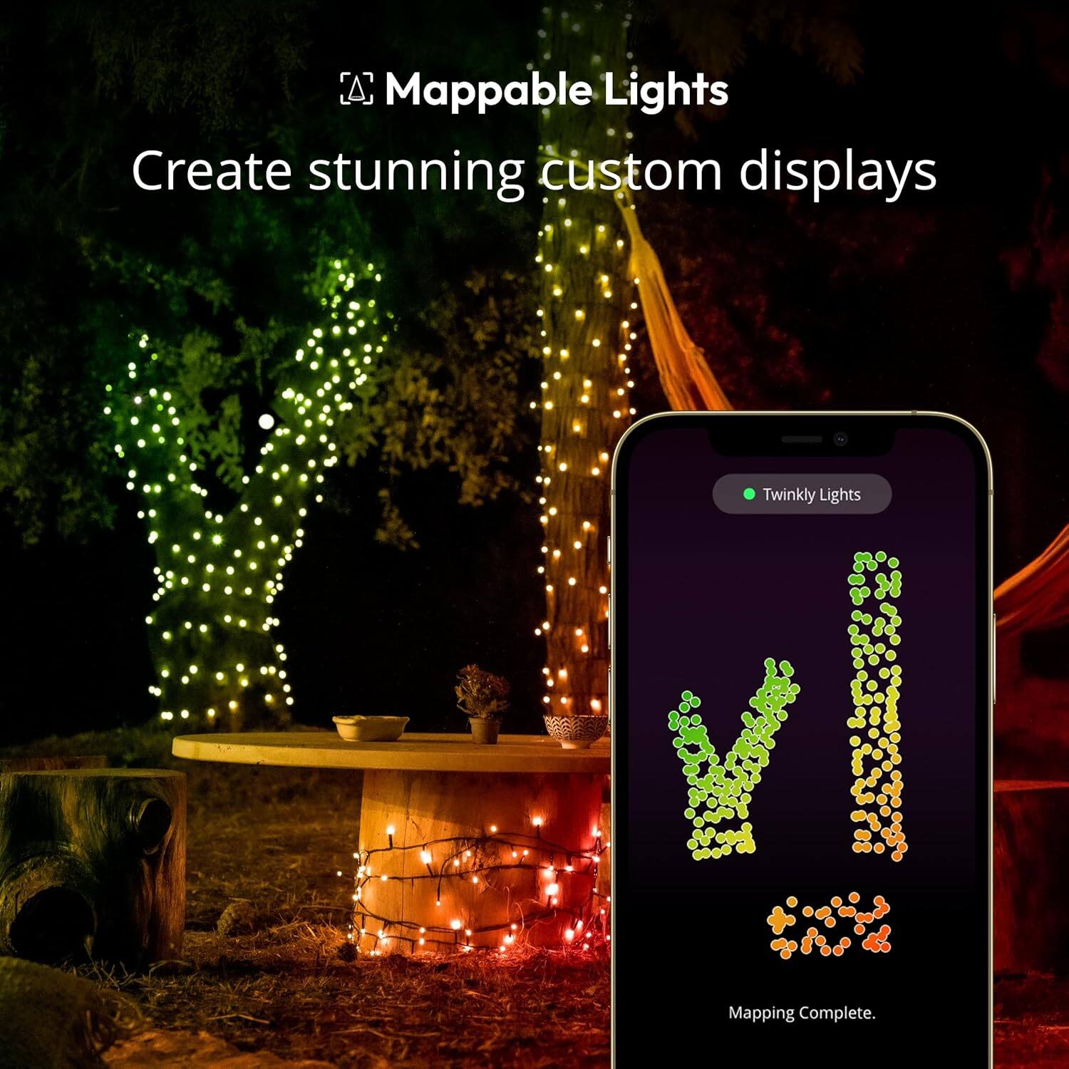 Mappable Lights, Create stunning custom displays, Twinkly Lights, Mapping Complete.