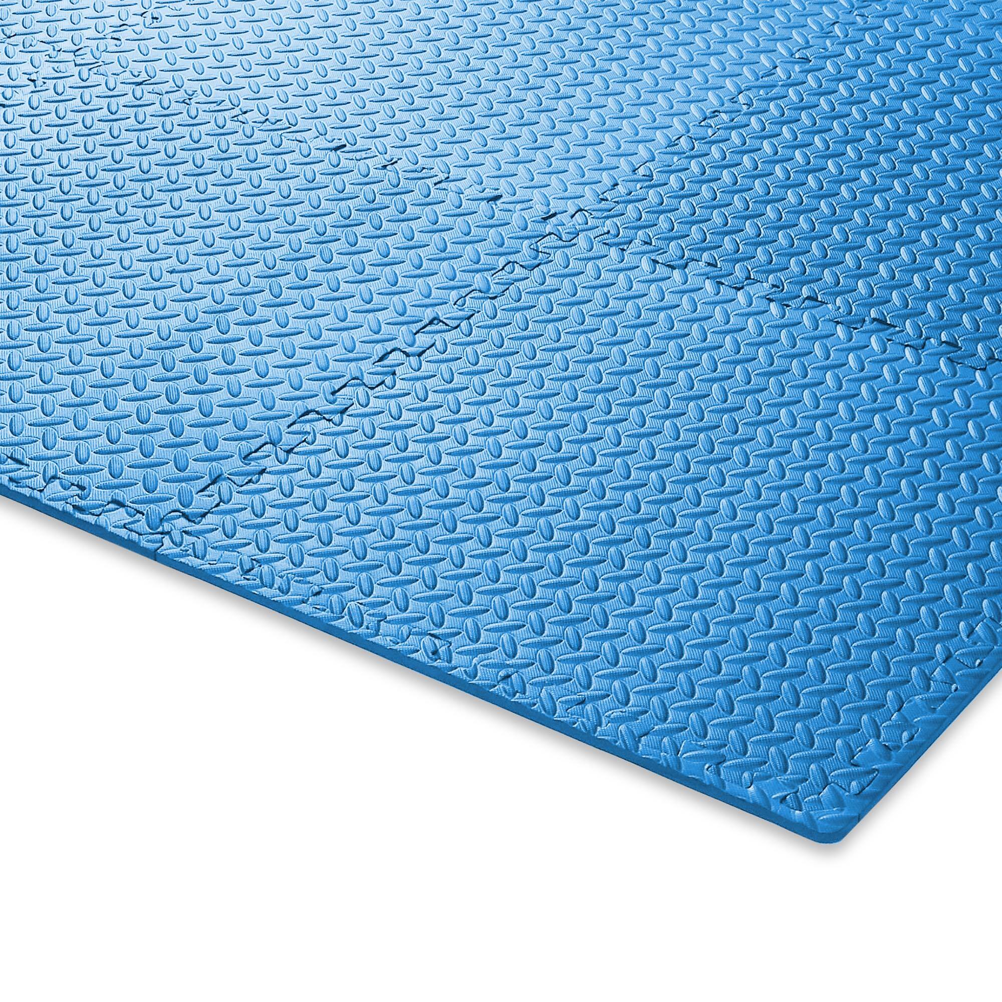 Alt View 2. Philosophy Gym - Exercise Flooring Mats - Foam Rubber Interlocking Puzzle Floor Tiles - Blue.