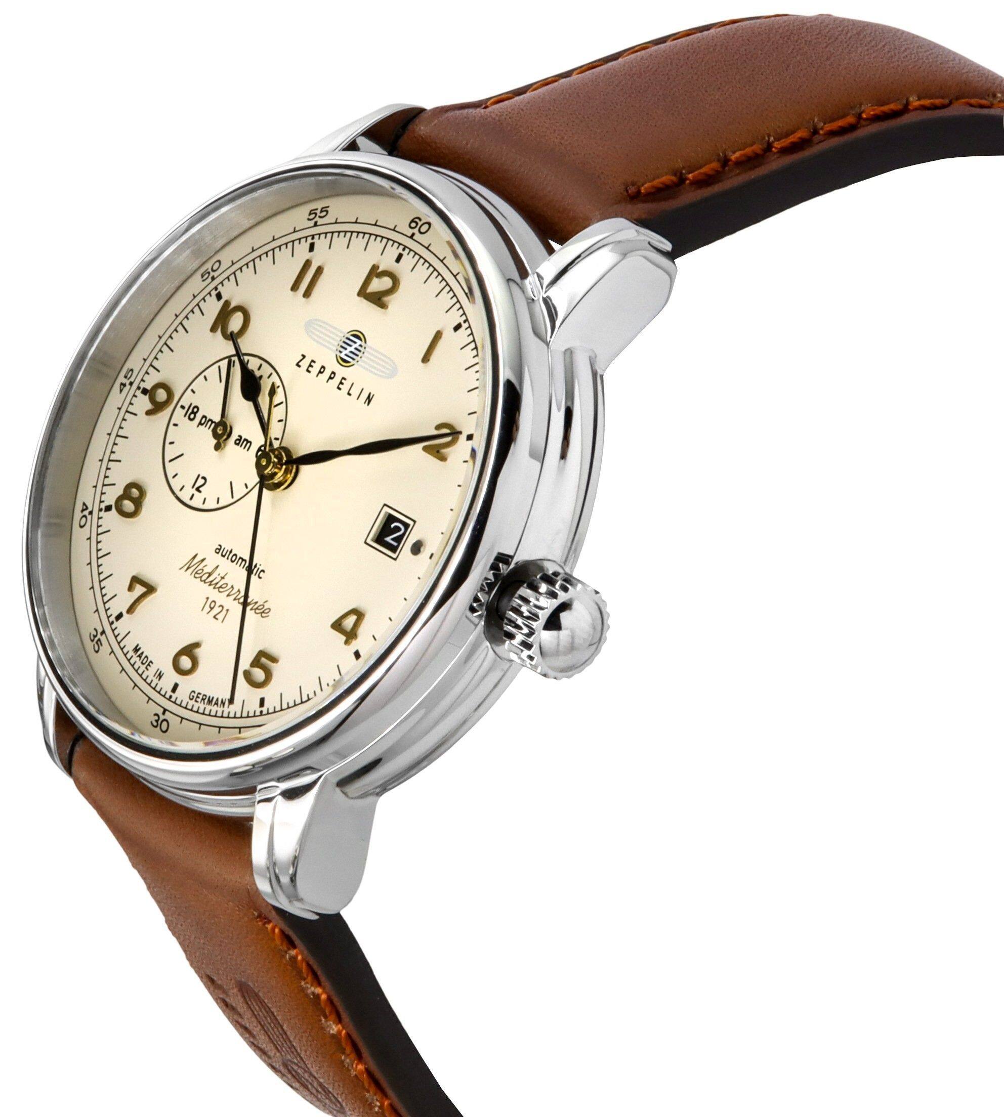 55 60 I 50 II 12 IQ I - i GF 9 ZEPPELIN -18 pmo pm am 2 12 I 40 8 2 automatic ic 7 - Mediterranean 1921 WVW 35 4 MADE 6 5 IN I GERMAN 30