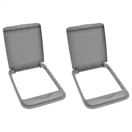Rev-A-Shelf - 50 Qt Trash Can Replacement Lid, RV-50-LID-17-1-40 (2 Pack) - Silver