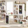 Aheaplus - Foldable Compact Desk: Built-in Outlets & Blackboard, Space-Saving Workstation for Home Office/Craft Room - White