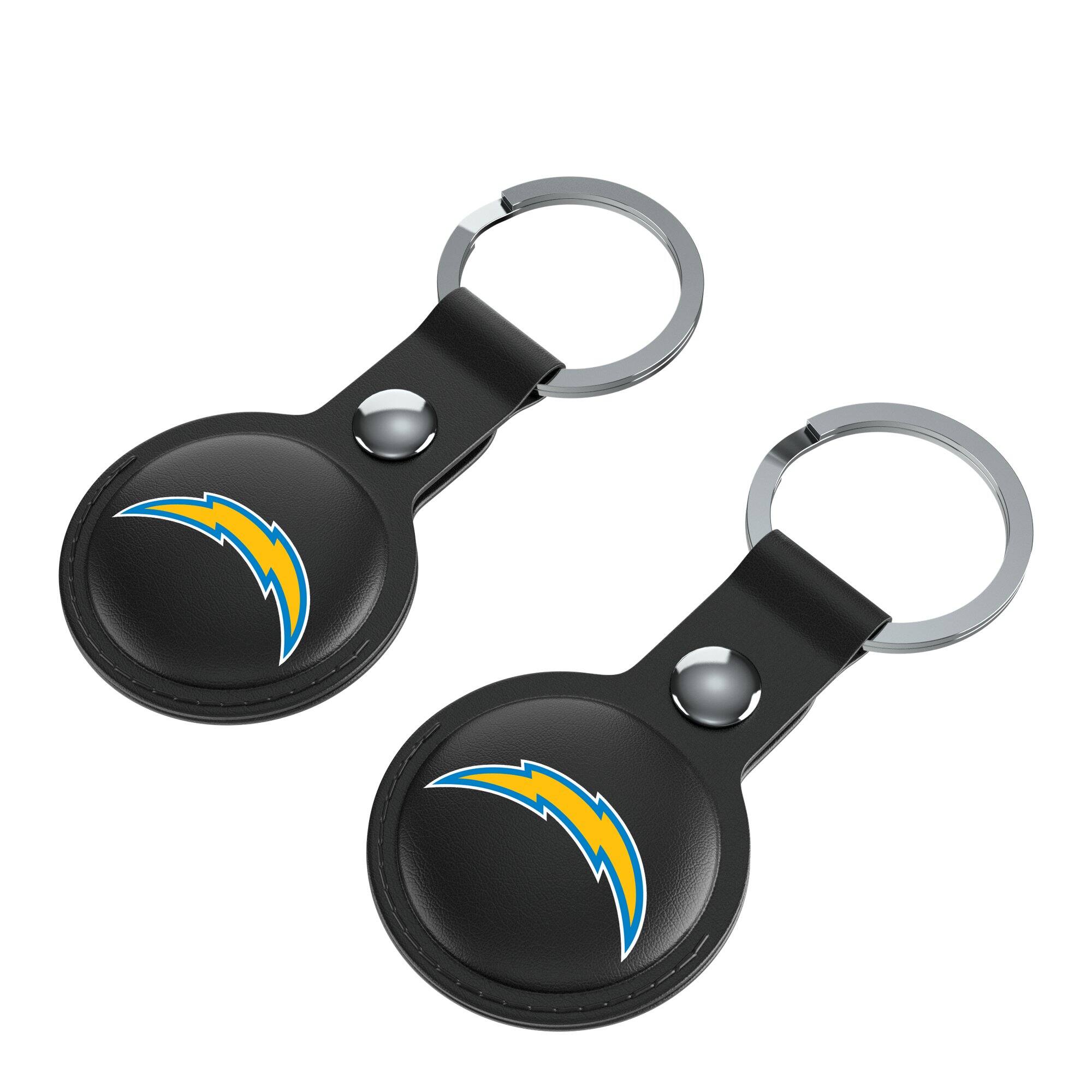 Alt View 2. Keyscaper - Black Los Angeles Chargers Two-Pack AirTag Holders - No Size - Black.