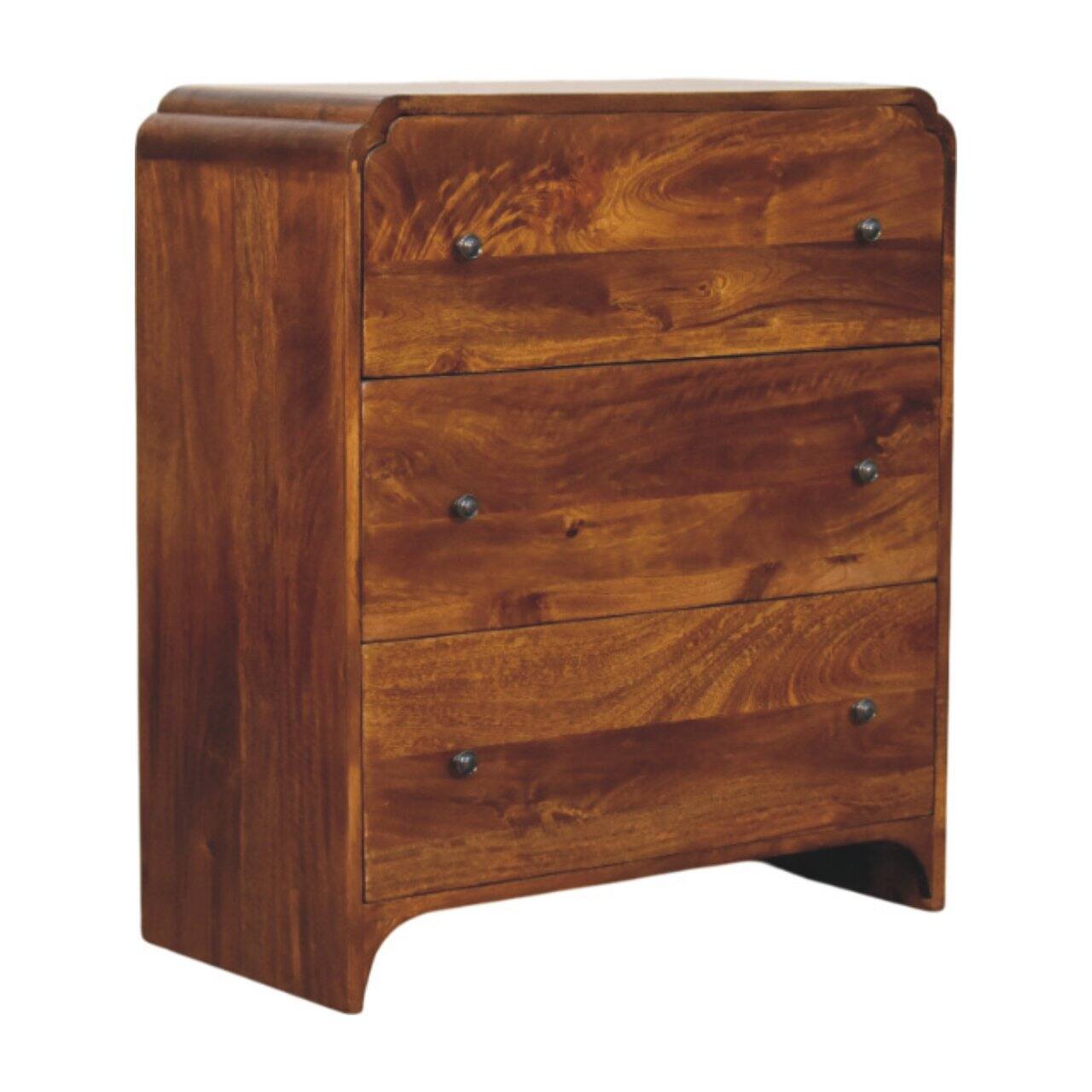 Left. Artisan Furniture - Artisan Furniture Solid Wood Newton Chestnut 3 Drawer Chest, Brown - Brown.