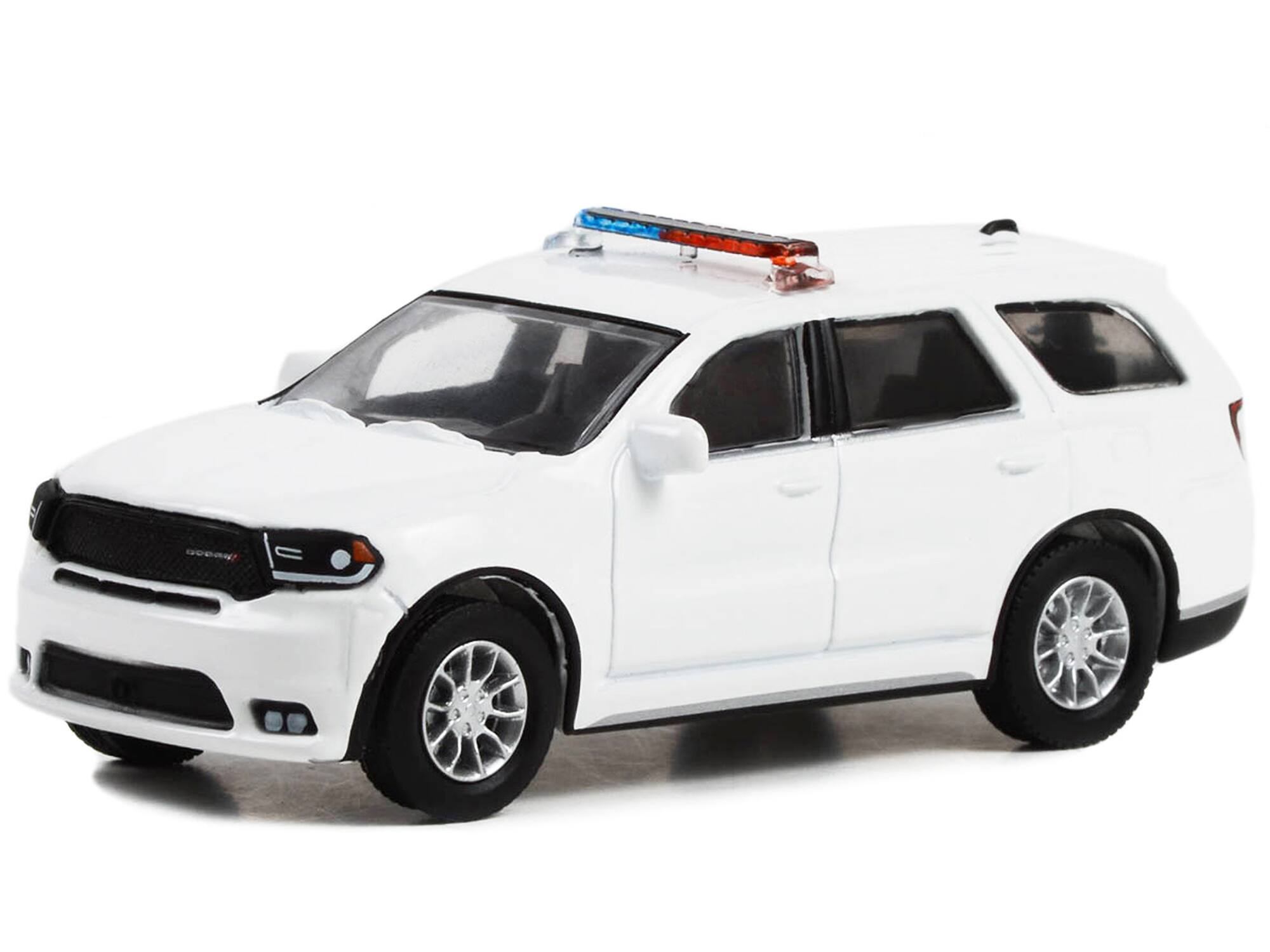 Alt View 1. Greenlight - 2022 Dodge Durango Pursuit Police Car with Lights White "Hot Pursuit" "Hobby Exclusive" 1/64 Model Car by Greenlight.