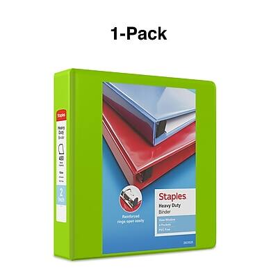 1-Pack Staples Heavy Duty Binder  
Reinforced rings open easily  
Heavy Duty  
Binder  
2"  
1 Pack