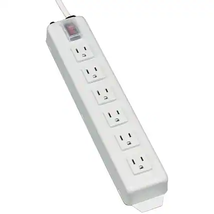 Front. Tripp Lite - Eaton Tripp Lite Series Power It! 6-Outlet Power Strip, 6 ft. (1.83 m) Cord, Power Switch Cover - NEMA 5-15P - 6 NEMA - black.