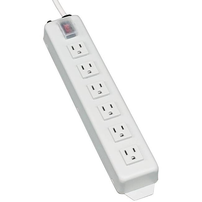 Front. Tripp Lite - Eaton Tripp Lite Series Power It! 6-Outlet Power Strip, 6 ft. (1.83 m) Cord, Power Switch Cover - NEMA 5-15P - 6 NEMA - black.