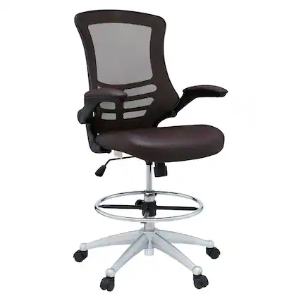 Front. Modway - Attainment Vinyl Drafting Chair by Modway - Brown.