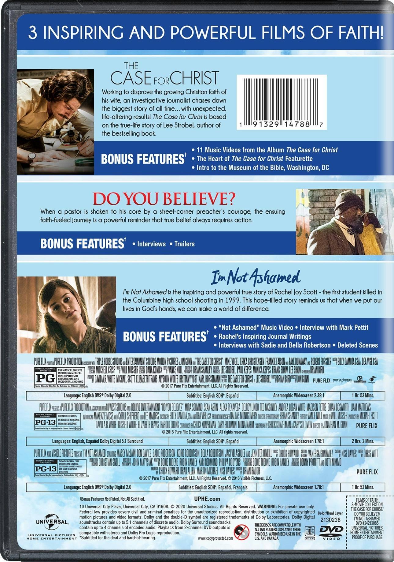 Angle. Films of Faith 3-Movie Collection (2020) (DVD Triple Feature) [DVD].