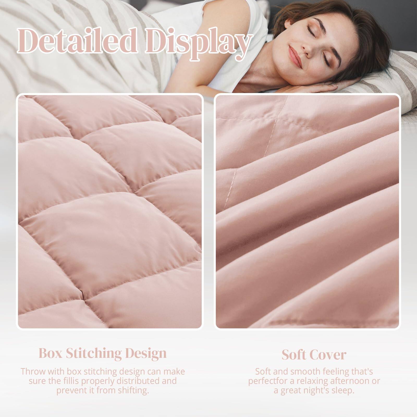 Detailed Display

Box Stitching Design
Throw with box stitching design can make sure the fillis properly distributed and prevent it from shifting.

Soft Cover
Soft and smooth feeling that's perfect for a relaxing afternoon or a great night's sleep.