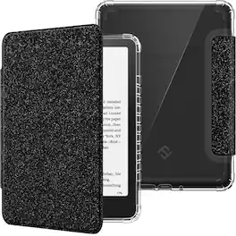 Kitcheniva - Soft Transparent Case For 7 Inch Kindle Paperwhite 12th 2024 Protective Shell - Glitter Black