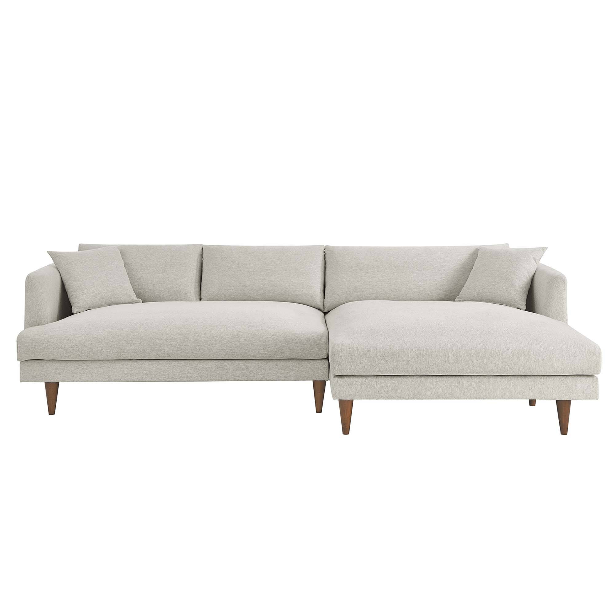 Back. Modway - Zoya Right-Facing Down Filled Overstuffed Sectional Sofa by Modway - White.