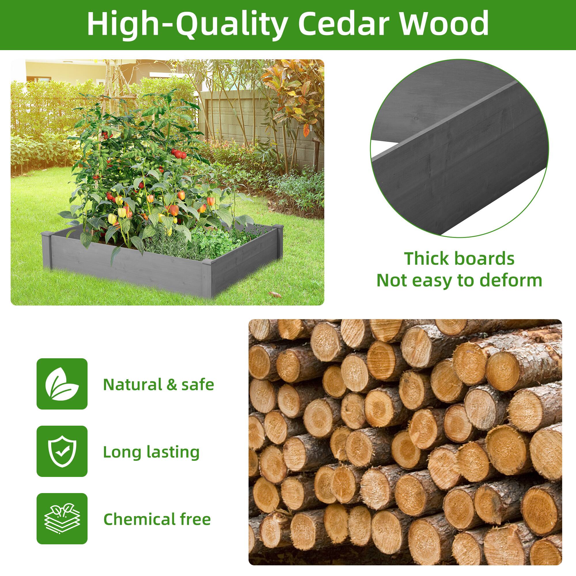 High-Quality Cedar Wood

- Thick boards
- Not easy to deform

- Natural & safe
- Long lasting
- Chemical free