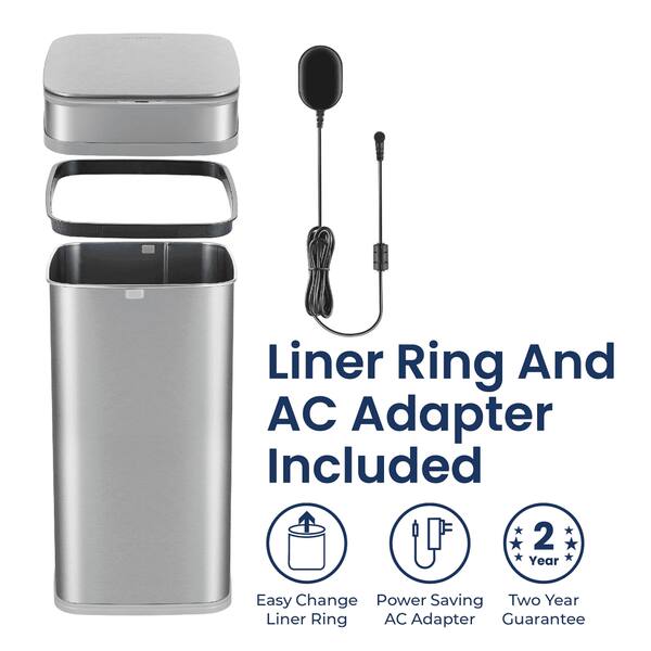 Liner Ring And AC Adapter Included

- Easy Change Liner Ring
- Power Saving AC Adapter
- 2 Year Guarantee