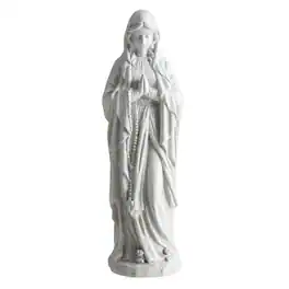Costway - 29.5" Virgin Mary Statue, Our Lady of Lourdes Statue for Garden, Yard, Lawn - Gray