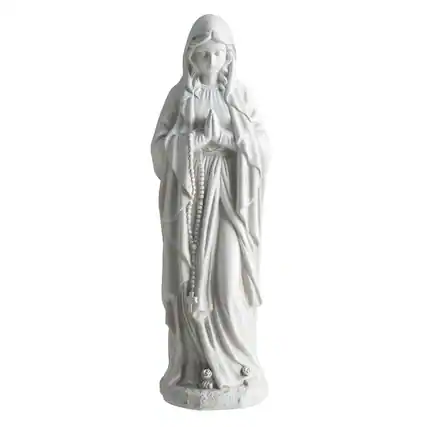 Front. Costway - Costway 29.5" Virgin Mary Statue, Our Lady of Lourdes Statue for Garden, Yard, Lawn - Gray.