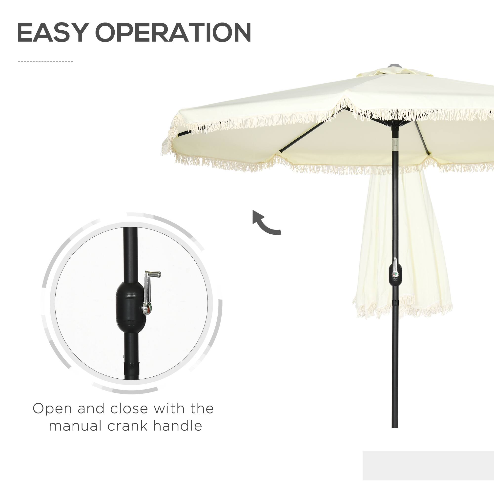 EASY OPERATION

Open and close with the manual crank handle