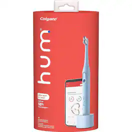 Colgate - Hum Smart Electric Toothbrush, Rechargeable Sonic Toothbrush w/ Travel Case - Blue