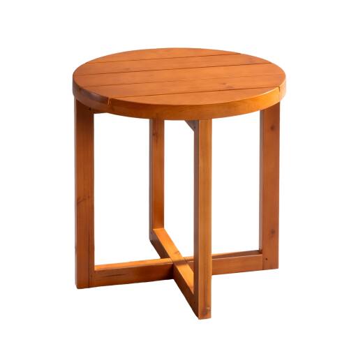 Alt View 1. Winado - 18in Wooden Round Side End Table Living Room Furniture Coffee Table for Indoor/Outdoor - Teak.