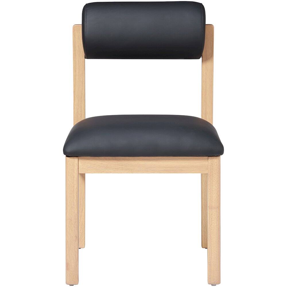 Alt View 2. Meridian Furniture - Roundhill Black Vegan Leather Upholstered Dining Chair, Set of 2 - Black.