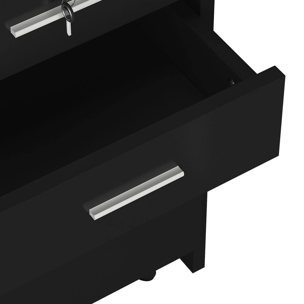 Alt View 2. Winado - Mobile Salon Station Rolling Drawer Cabinet Trolley with Pullout Drawers & Bottom Space & Hair Dryer Holders for Barber - Black.