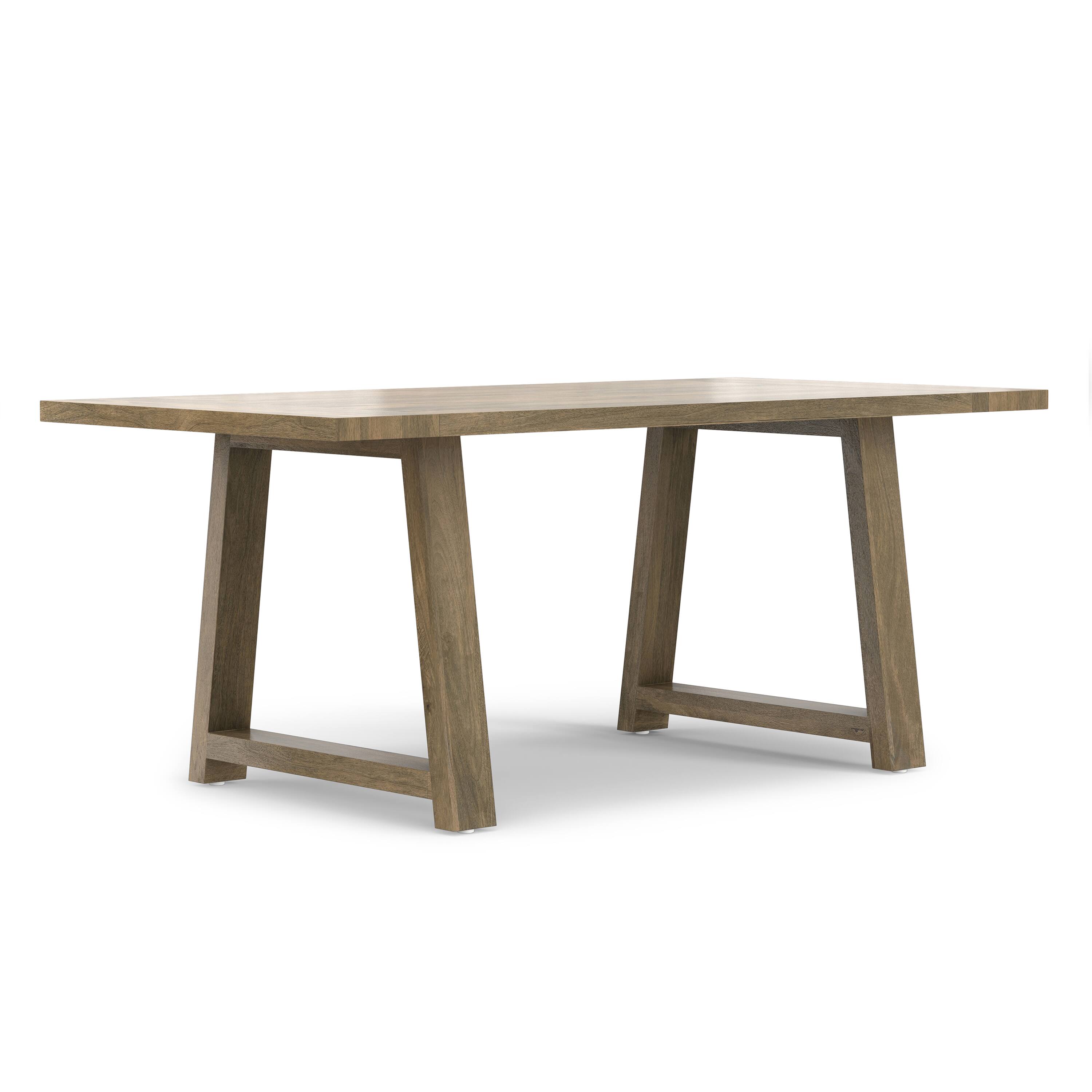 Front. Simpli Home - Whitley 72 inch Wide Solid Mango Farmhouse Dining Table in Grey Wash - Grey Wash.