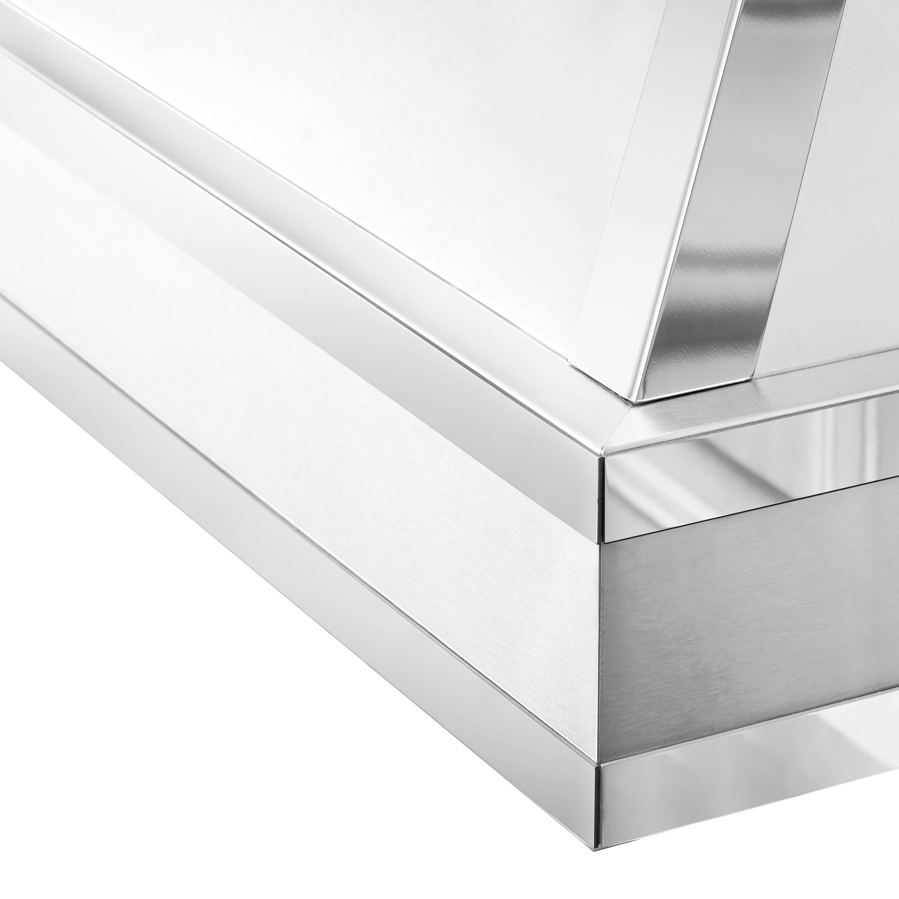 Alt View 1. ZLINE - ZLINE 36 in. Designer Series Ducted Wall Mount Range Hood in Satin Steel with Mirror Accents - Silver.