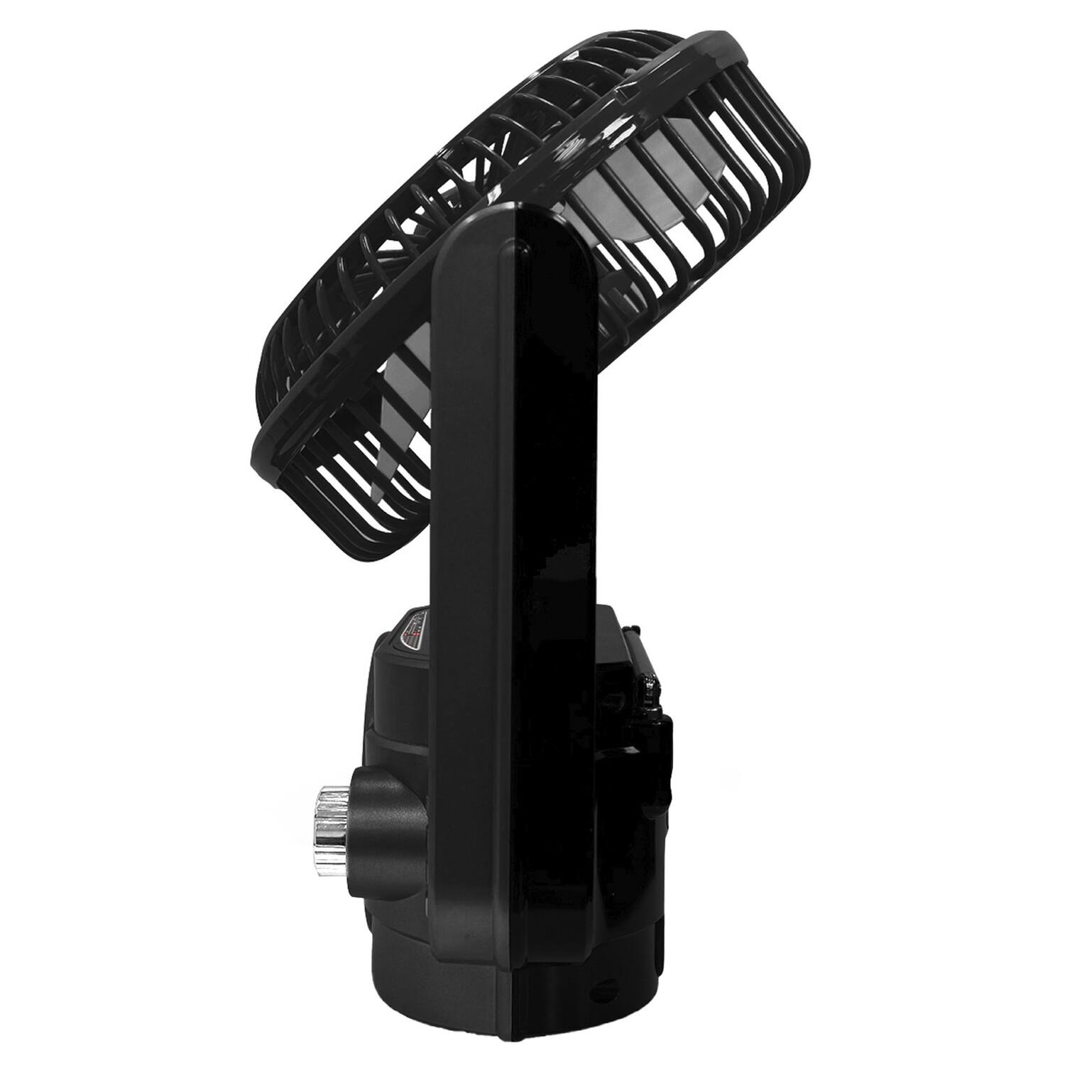 Alt View 1. Airbro - RXF-20 Rechargeable Portable Fan, Bluetooth Speaker, 3-Band Radio - Black.