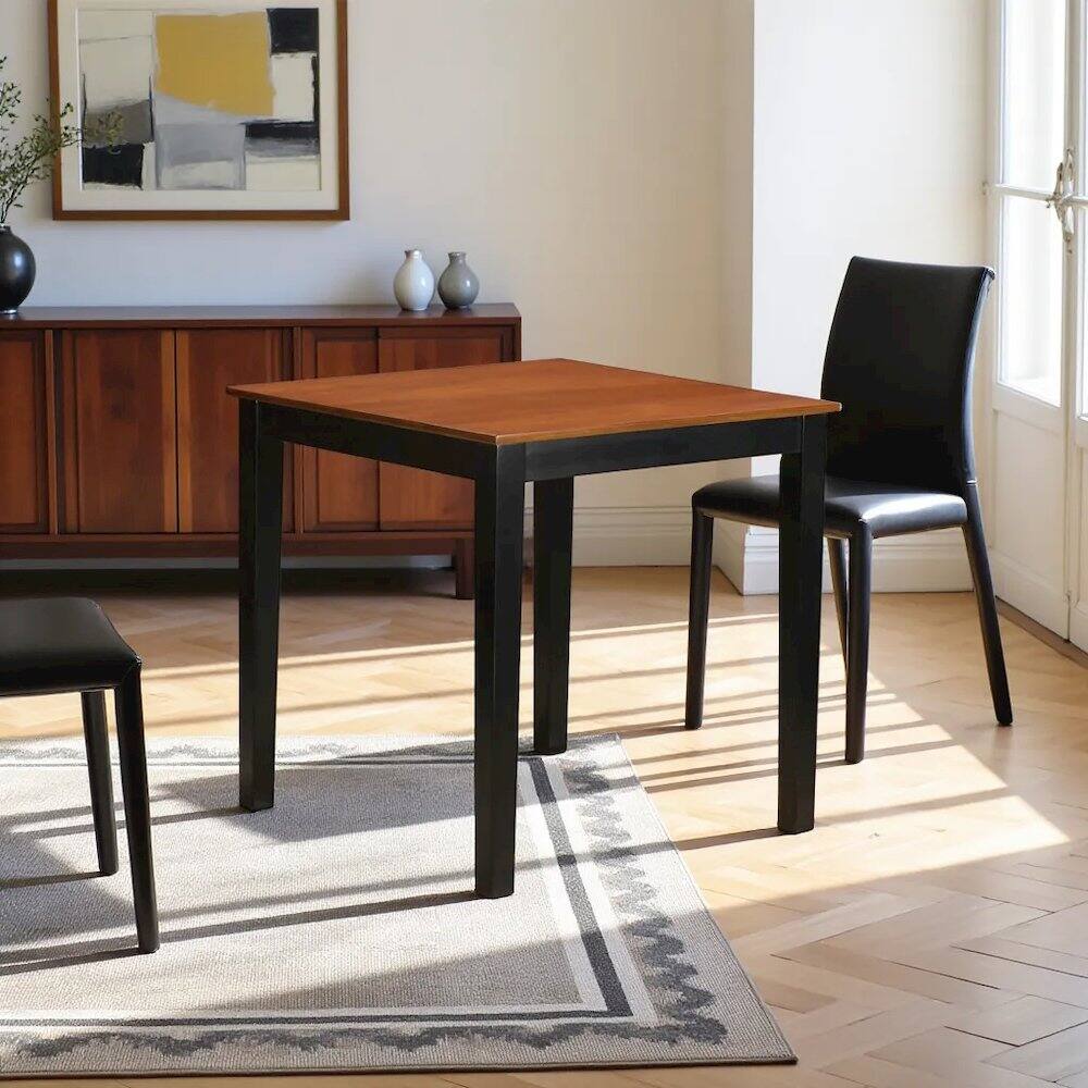 Left. FurniFact - Elegant Counter-Height Square Table – Small Dining Table for 4 - Black & Cherry.