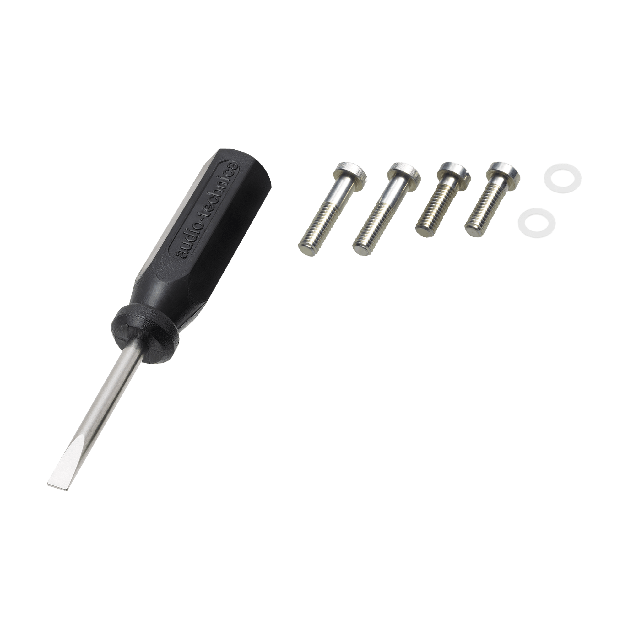 The image features a black Audix microphone, which is a type of audio equipment. The microphone is placed on a black surface, and it is accompanied by several screws, which are likely used for adjusting or attaching the microphone to a stand or other support. The close-up view of the microphone and the screws showcases the details of the equipment, making it an interesting and informative image for those interested in audio technology.