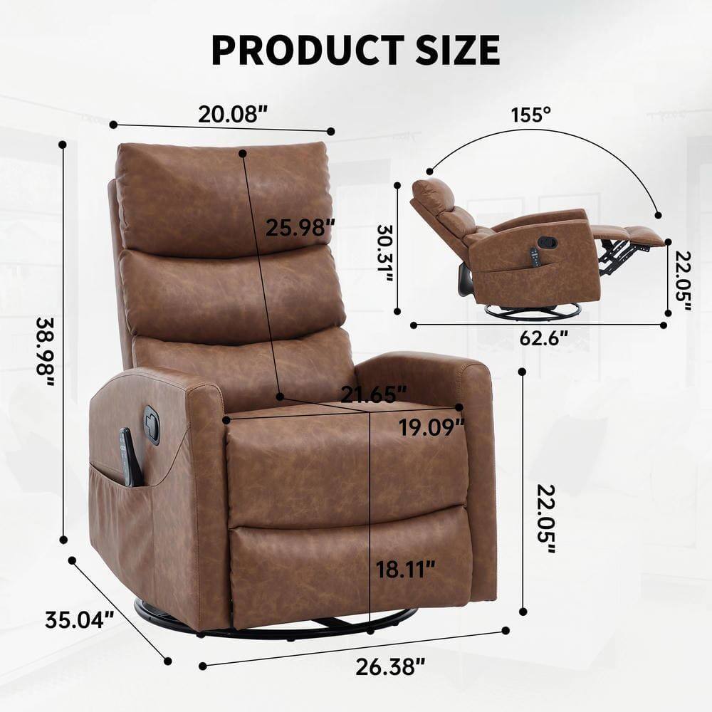 PRODUCT SIZE

- Width: 38.98"
- Height: 30.31"
- Depth: 26.38"
- Seat Height: 18.11"
- Seat Depth: 21.65"
- Armrest Height: 25.98"
- Back Height: 20.08"
- Reclining Angle: 155°
- Reclining Distance: 62.6"
- Side to Side: 22.05"
- Front to Back: 22.05"
- Overall Height: 35.04"
- Overall Width: 38.98"