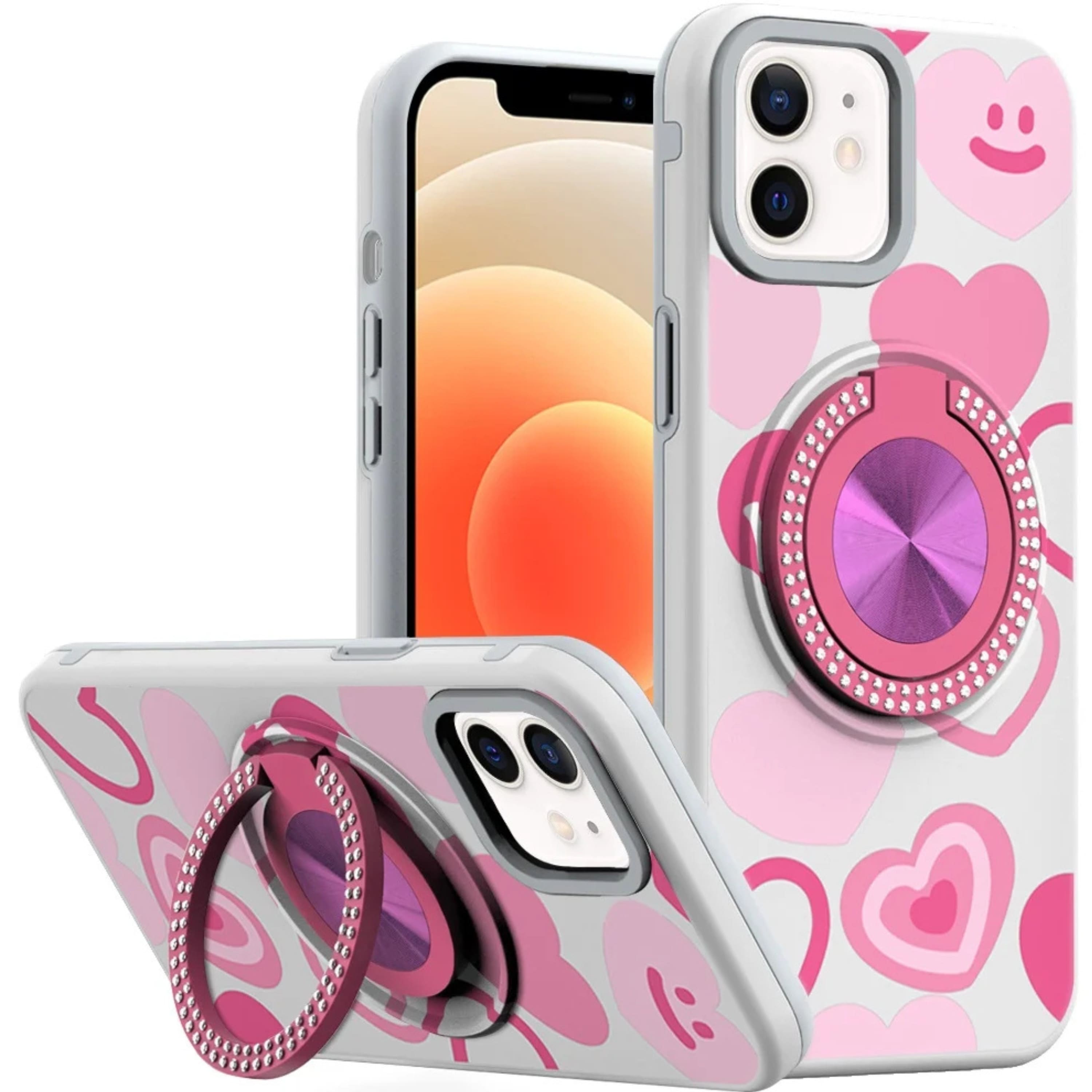 Kitcheniva - Shockproof Floral Design Protective Cover With Tempered Glass For iPhone 12 Pro Max - Hearts price history on PriceWatchPro