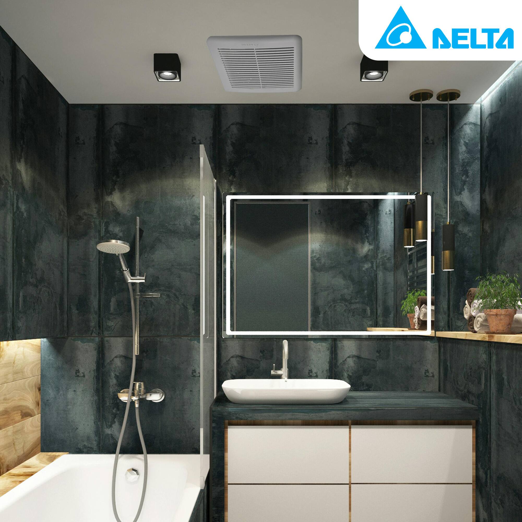Alt View 2. Delta Breez - Delta Breez GreenBuilder Ventilation Bath Fan 80CFM with Humidity Sensor, White - White.