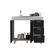 Angle. TuHome - Ferretti Utility Sink With Three Drawers And Double Door Cabinet - White / Black.