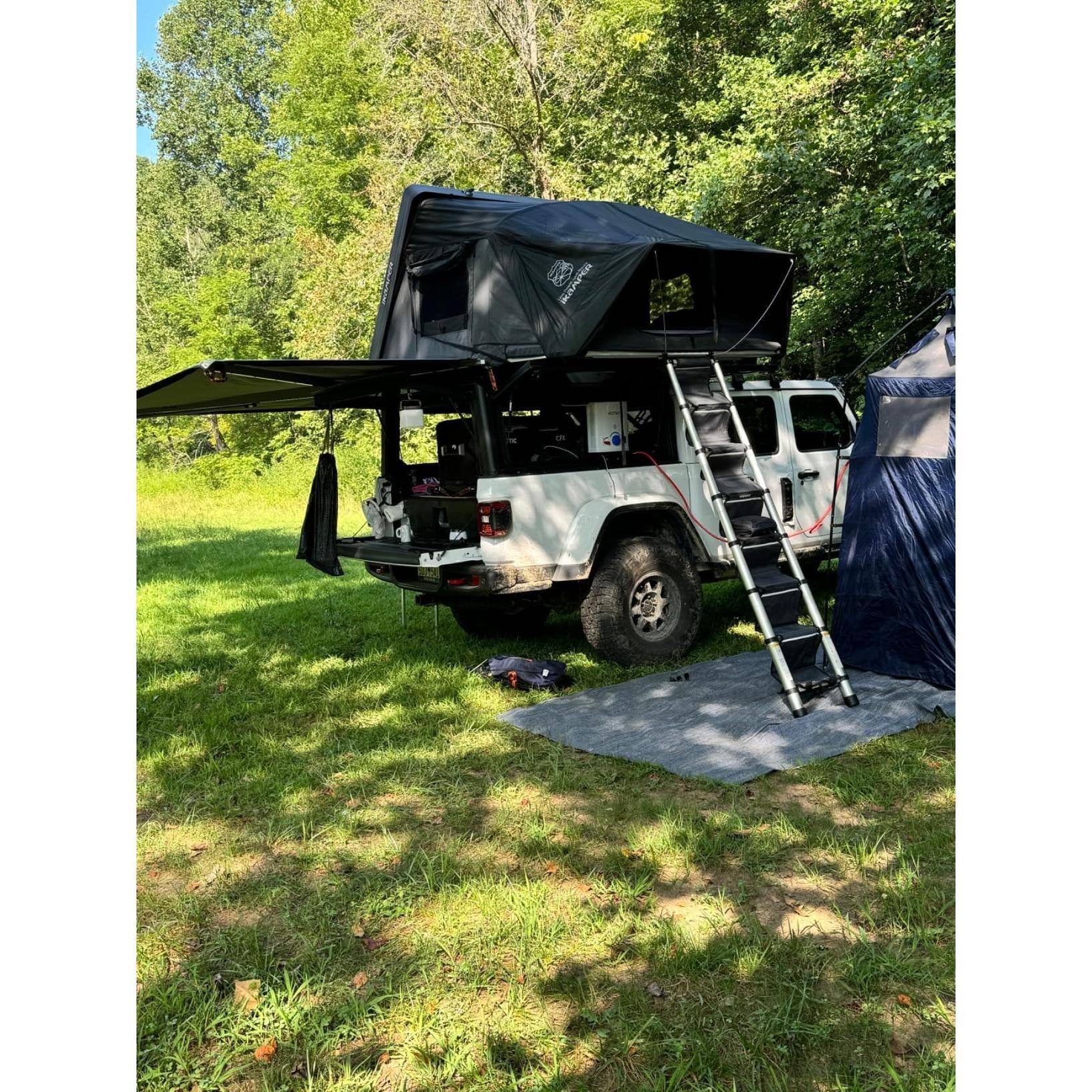 Left. Reds Spade - Awning Carpet Hdpe Camping Outdoor Rug With Eyelets Nails Broom For Rv Patio Backyard Picnic Beach Trailer ... - Blue Grey-6' x 9' (Square).