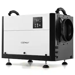 Costway - 124 Pint Crawl Space Dehumidifier Commercial Dehumidifier with 3 Modes & 24H Timer 1300 Sq. ft Coverage Area - White
