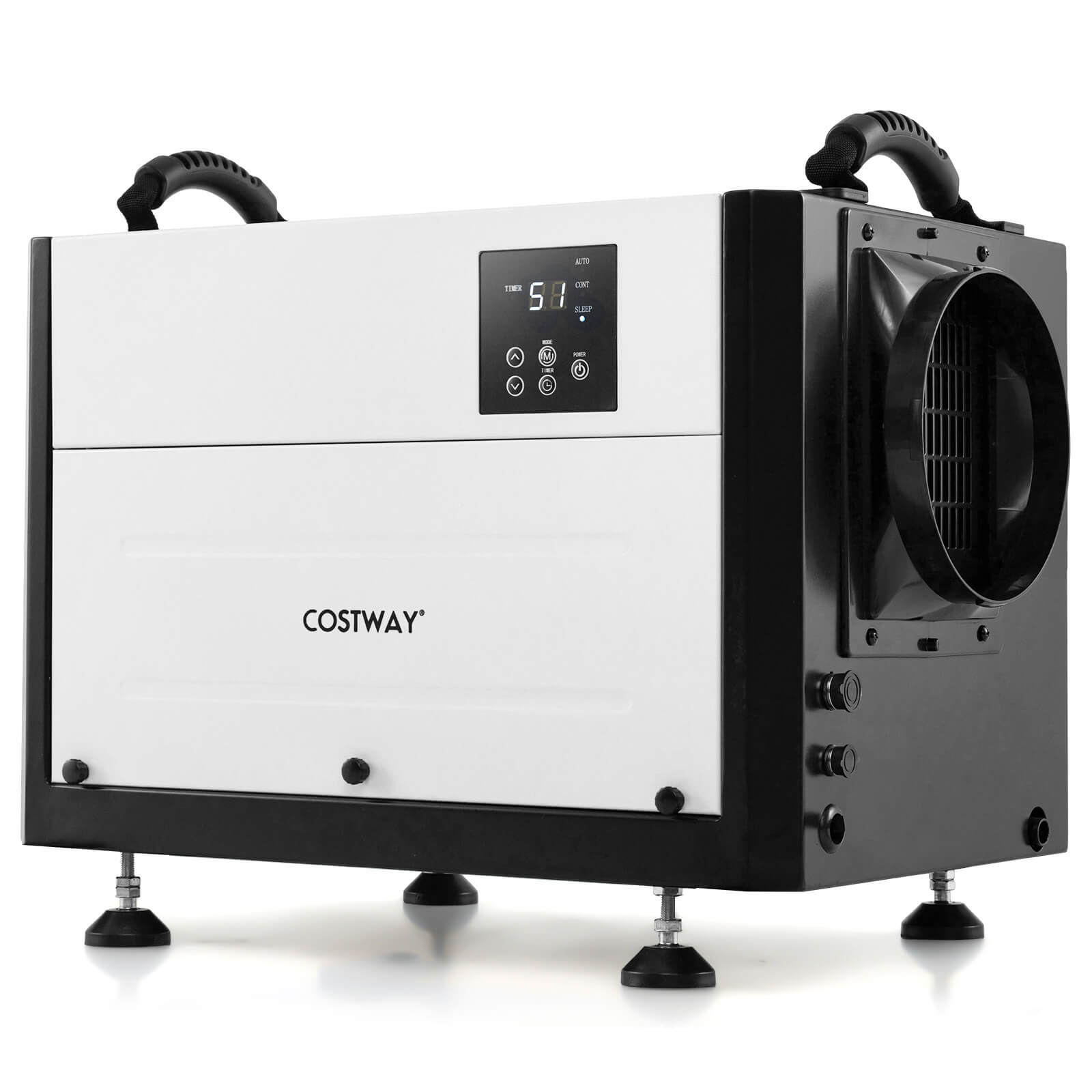 Costway - 124 Pint Crawl Space Dehumidifier Commercial Dehumidifier with 3 Modes & 24H Timer 1300 Sq. ft Coverage Area - White