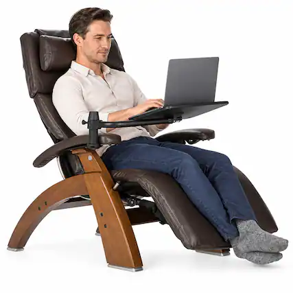 Front. Human Touch - Perfect Chair Laptop Desk Accessory for PC-365, PC-420 & PC-610 Zero Gravity Recliners - Matte Black.