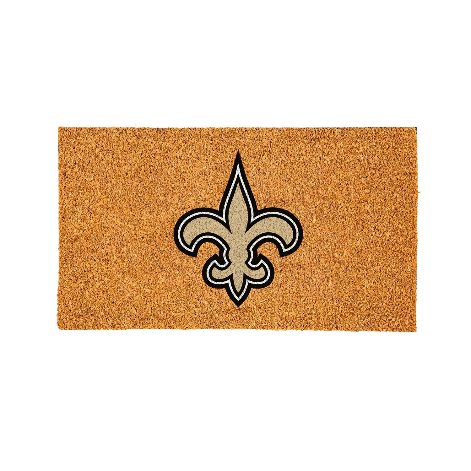 Front. Evergreen Enterprises - New Orleans Saints 28" x 16" Logo Turf Mat - Multicolor.