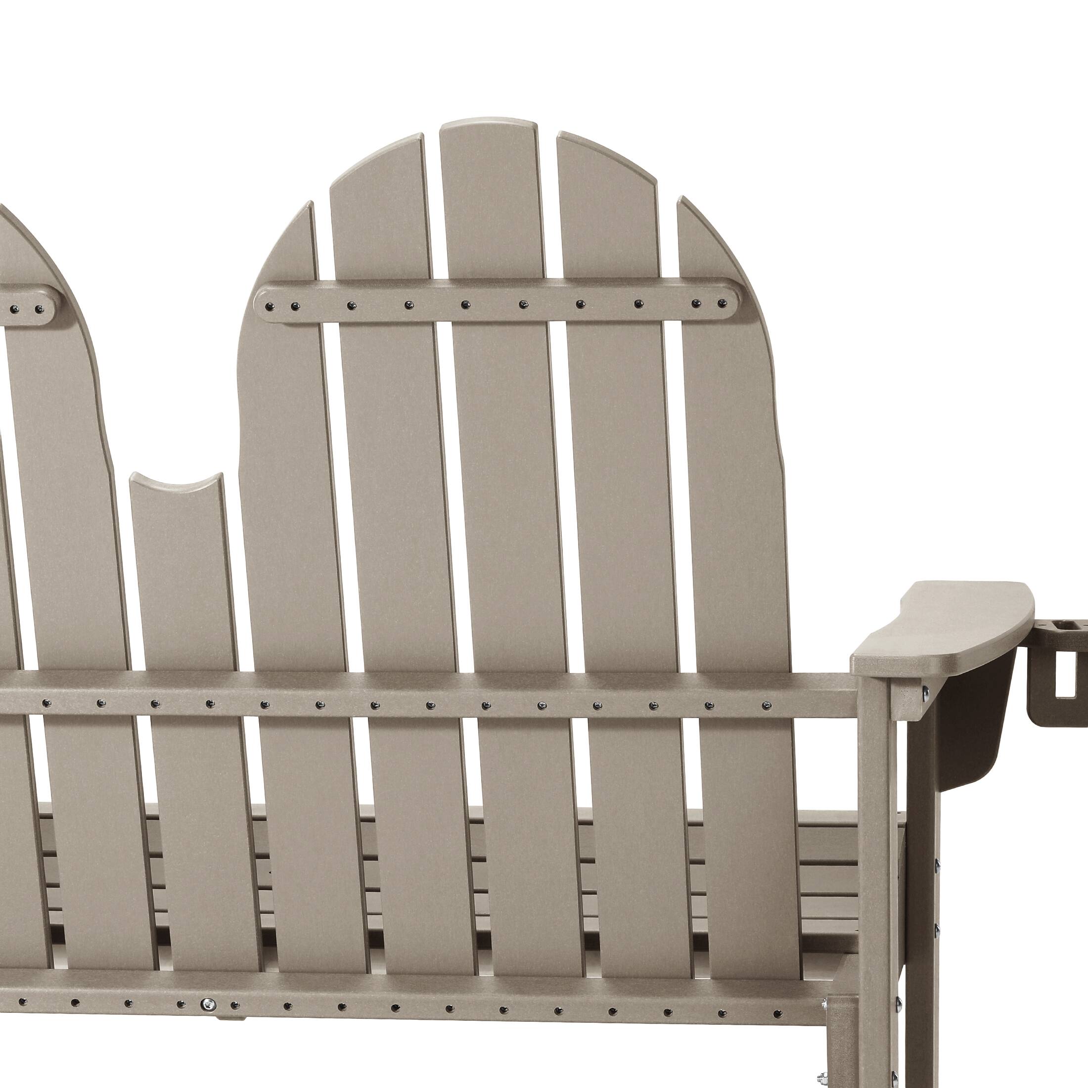 Alt View 4. WestinTrends - WestinTrends St. Augustine Outdoor Patio 49" HDPE Adirondack Garden Bench - Weathered Wood.