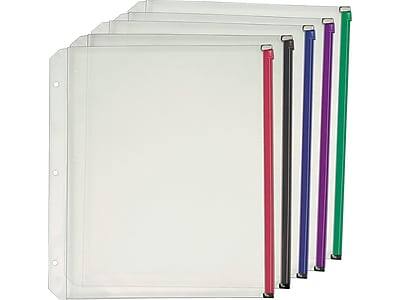 Alt View 1. Cardinal - Zipper Polypropylene/PP Binder Pockets, 5/Pack - Assorted.