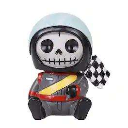 Pacific Trading - Furrybones Race Car Driver Jerry Skeleton in Costume Figurine Go Kart Racing - Multicolor