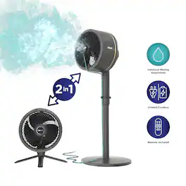 Shark - FlexBreeze Outdoor & Indoor Fan with InstaCool Misting Attachment, Cordless & Corded, Pedestal to Tabletop - Black