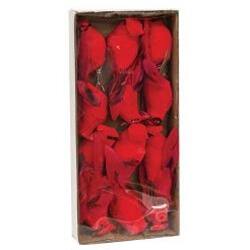 Angle. BreeBe - Mini Feather Cardinal Clip Ornament *Must order in Multiples of 12* - Red.