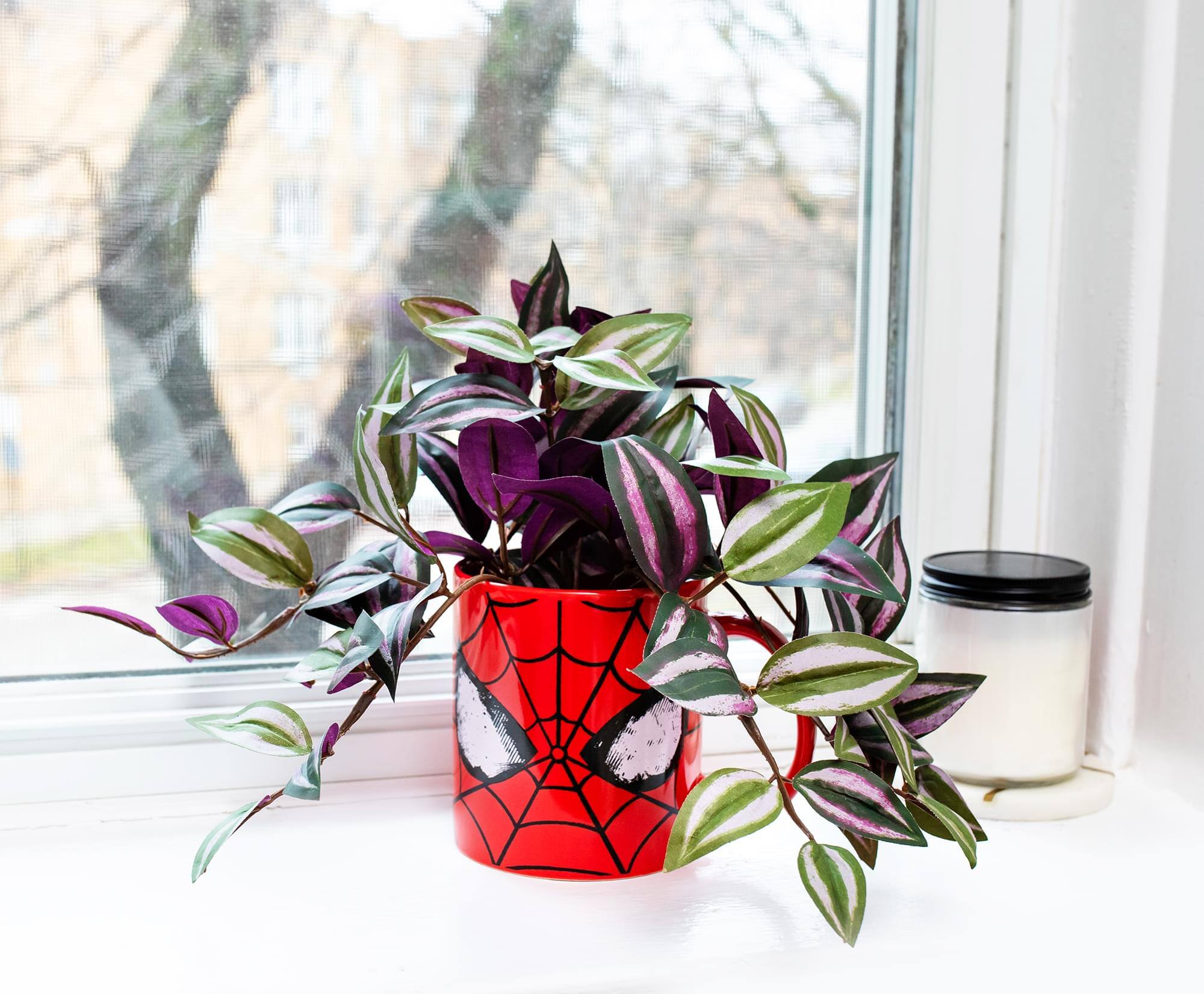 Alt View 4. Marvel - Marvel Comics Spider-Man Classic Mask Ceramic Mug | Holds 20 Ounces - Red.